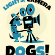 Lights, Camera... Dogs!. Traditional illustration, Poster Design, Fashion Design, Digital Illustration, and Concept Art project by Ed Vill - 05.28.2019