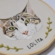 Retrato bordado de Lolita. Embroider project by Valentina Castillo - 07.17.2019