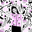 Pink Doodle. Illustration, Digital Illustration, and Portrait Illustration project by Sara Tomate - 12.14.2019