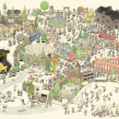 The city of Gallivare. Un projet de Illustration, Publicité, Conception éditoriale , et Dessin de Mattias Adolfsson - 28.01.2020