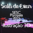 3D de Palco Sala de Estar SESC Pompeia. Un projet de Scénographie , et Conception 3D de Guilherme Coblinski Tavares - 01.12.2015