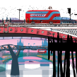 London Bridges. Projekt z dziedziny Trad, c, jna ilustracja,  Architektura,  R i sunek architektoniczn użytkownika Carlo Stanga - 26.05.2020