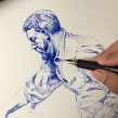 Dibujo a tinta. Un proyecto de Dibujo, Ilustración de retrato, Dibujo de Retrato, Dibujo artístico e Ilustración con tinta de Alonso Palomino - 06.11.2020