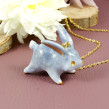 Bunny Necklace in Polymer Clay. Fine Arts, Jewelr, Design, and Sculpture project by Marisa Clemente - 07.02.2019