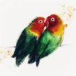 Love birds. Watercolor Painting project by Sarah Stokes - 02.14.2021