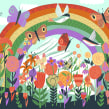 Rainbow puzzle. Un proyecto de Ilustración de Kate Sutton - 04.05.2020