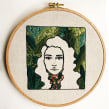 Embroidered portrait hoops. Embroider project by Defne Güntürkün - 01.01.2019