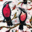 Aves de Chile en Batik. Traditional illustration, Textile Illustration, Textile D, and eing project by Ikaro Batik - 10.01.2020