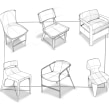 Chairs Sketches . Un proyecto de Diseño, creación de muebles					, Diseño industrial, Bocetado, Dibujo y Dibujo digital de Rodrigo Chávez Heres - 31.03.2021