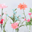 Paper wild flowers in glass vases. Arts, Crafts, and Paper Craft project by Eileen Ng - 07.16.2021