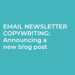 Email newsletter announcing a new blog post. Consultoria criativa, Cop, e writing projeto de Pam Neely - 13.04.2021
