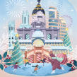Madrid Navidad City Poster - Official Christmas 2020 Illustration. Traditional illustration & Installations project by Asia Orlando - 12.10.2020