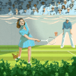 Social media animations for Nyetimber wine during the British Tennis season. Un proyecto de Ilustración tradicional, Motion Graphics y Eventos de Alex Green - 25.06.2021