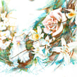 Seven Flowers - Kylie Minogue for M&S. Un proyecto de Ilustración, Bellas Artes, Pintura, Bocetado, Dibujo a lápiz, Pintura a la acuarela, Ilustración de retrato, Ilustración con tinta, Diseño floral y vegetal de Carne Griffiths - 29.04.2018
