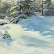 Schneebild, gemalt en plein air (snow painting) Ein Projekt aus dem Bereich Bildende Künste, Malerei und Ölmalerei von Yo Rühmer - 09.12.2021