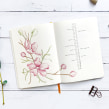 My project in Floral Drawings to Illustrate your Bullet Journal course. Un projet de Lettering, Dessin, Illustration botanique, H, lettering , et Gestion et productivité de A Journal by Annie - 11.02.2022