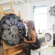 Black & Gold Mandala Painting. Acr, and lic Painting project by Lizzie Snow - 02.17.2022