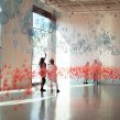 Pink Field, Blue Fog. Installations, Embroider, Sewing, and Fiber Arts project by Amanda McCavour - 02.18.2022