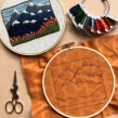 PNW Spring Inspires Mountainscape Embroidery. Een project van Craft, Borduurwerk, Textiel y DIY van Melissa - 22.03.2022