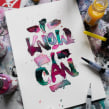 "I know I can" — Ink Diffusion Effect. Lettering, Brush Pen Calligraph, Calligraph, St, and les project by Snooze One - 10.18.2021