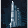 Ariane 5 poster . Um projeto de Ilustração de Tom Haugomat - 04.05.2022