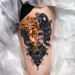 Process of Medusa tattoo. Un proyecto de Diseño de tatuajes de Olie Siiz - 08.05.2022
