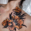 Golden flowers. Un proyecto de Diseño de tatuajes de Olie Siiz - 08.05.2022