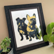 Pixel art eglomise dog portrait. Arts, Crafts, Fine Arts, Painting, Portrait Illustration, Pixel Art, Woodworking, and Decorative Painting project by Annika McSeveny (Antika) - 11.28.2022