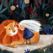 Little Lion and girl illustration . Traditional illustration project by Lucy Fleming - 02.17.2023