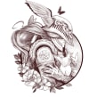 Diseño de tatuaje. Een project van  Ontwerp, Traditionele illustratie,  Tekening y Digitale tekening van Sen - 19.06.2023