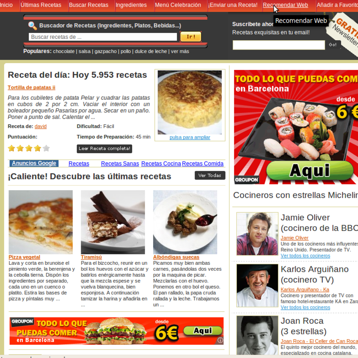 Recetas de Cocina: Programación PHP + Javascript + MySQL y retoques sobre  el HTML/CSS original | Domestika