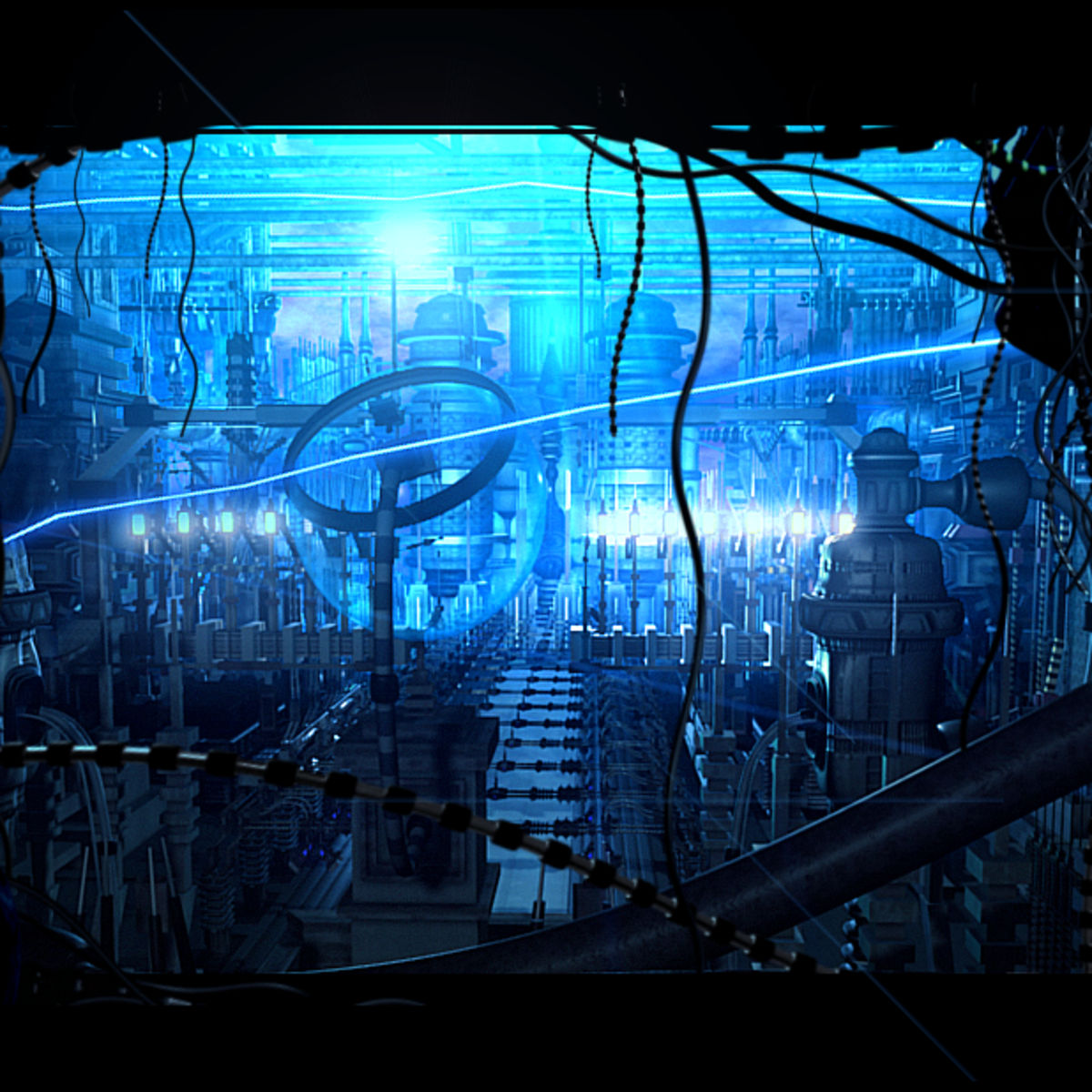 Blue Machine City. Environment 3d.