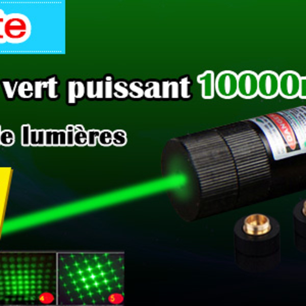 Nouveau pointeur laser vert 10000mW puissant, laser pointeur IV