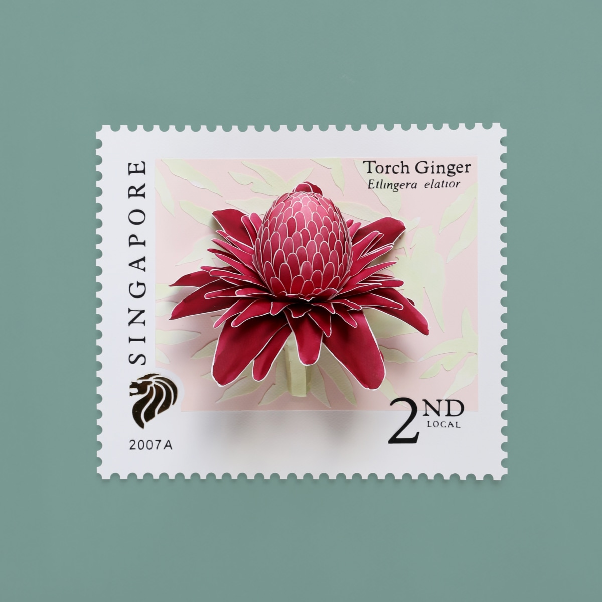 Torch ginger stamp. Domestika