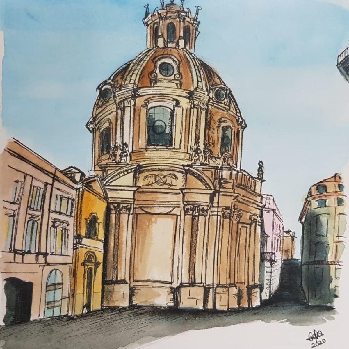 My Architecture Sketching with Watercolor and Ink Course - Pragmatic Mom