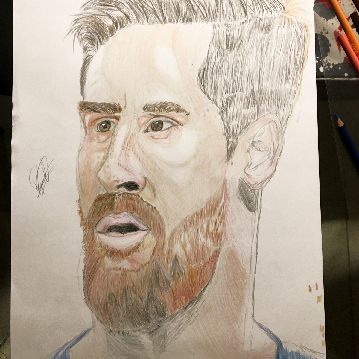 Lionel Messi Drawing, Pencil, Sketch, Colorful, Realistic Art HD wallpaper  | Pxfuel
