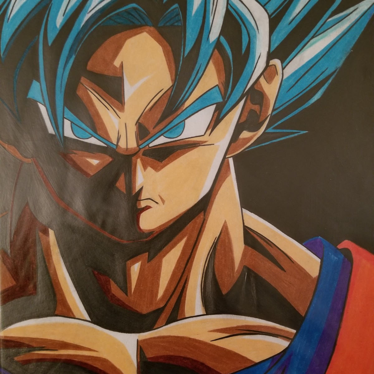 Super Saiyan God Goku Traditional Anime Drawing Room Decoration 