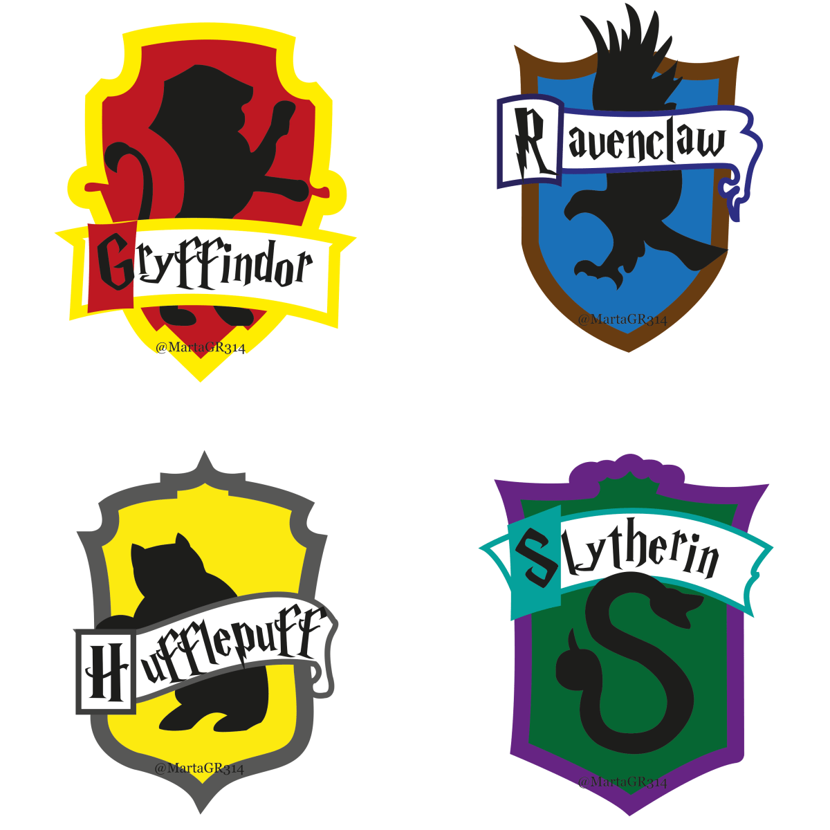 Houses of Hogwarts Vectors | Domestika