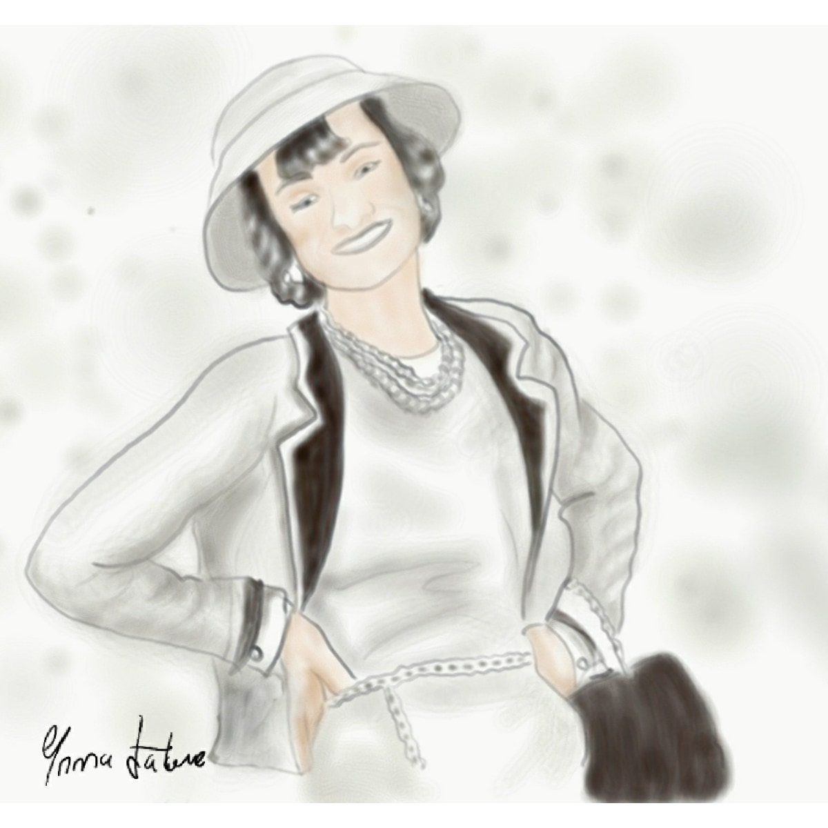 Ilustración de moda. Coco Chanel