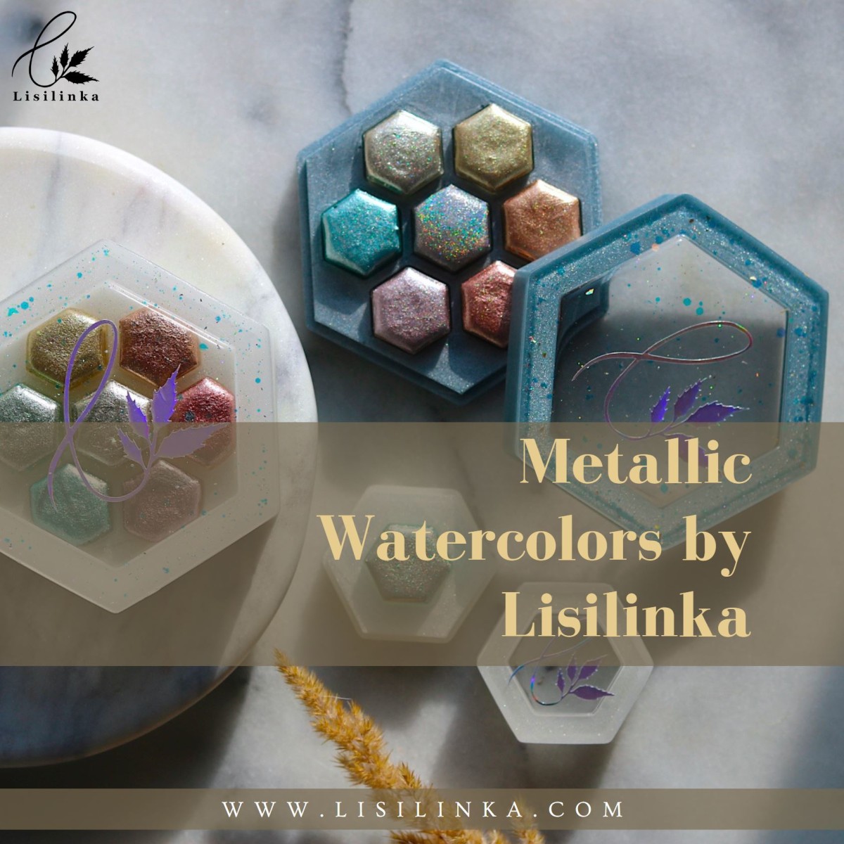 Painting with Metallic Watercolor - Lisilinka #watercolor 