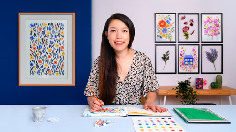 Vibrant Floral Patterns with Watercolors