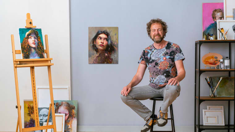 Moderne Porträtmalerei mit Ölfarben