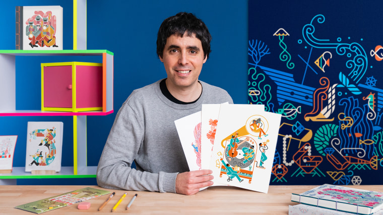Ilustración expresiva a toda línea