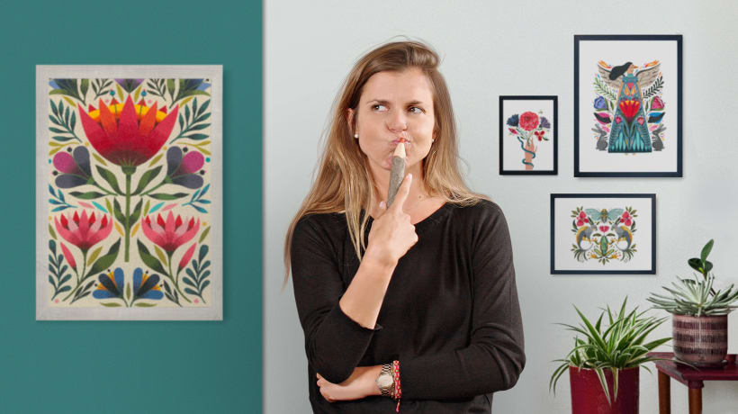 Introdução à ilustração floral com acrílico