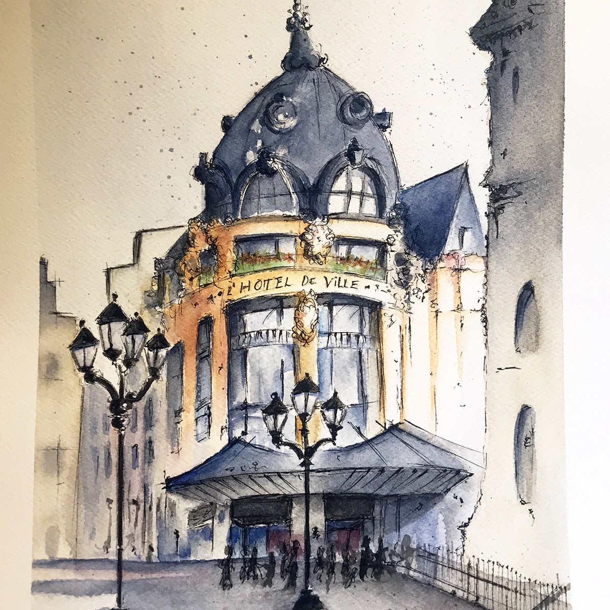 Hotel en Paris inspirada por "Architectural Sketching with Watercolor