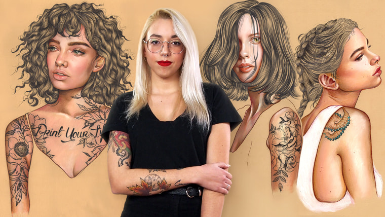 Ilustração com pastel e lápis de cor