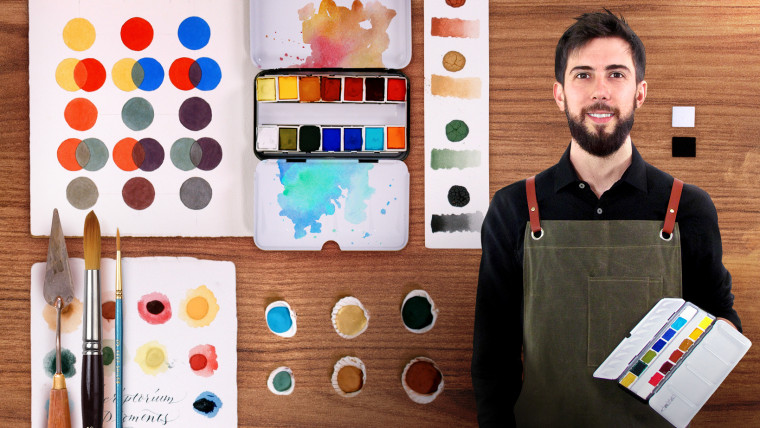 Elaboração de aquarelas artesanais