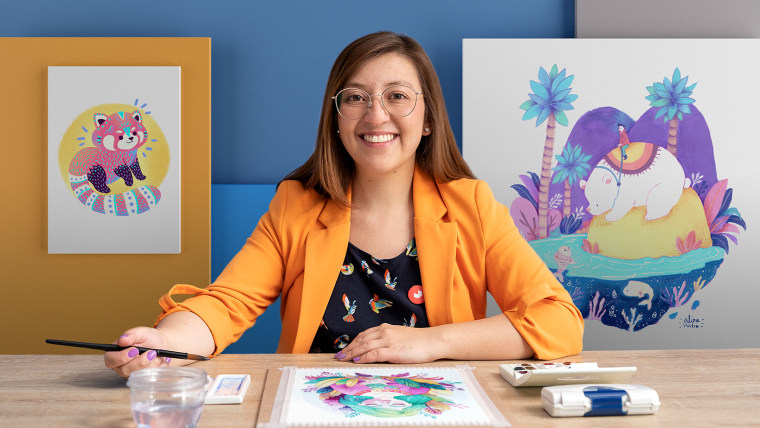 Illustrationstechniken mit Aquarell und Gouache