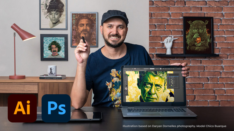 Portrait Illustration Techniques with Illustrator and Photoshop
