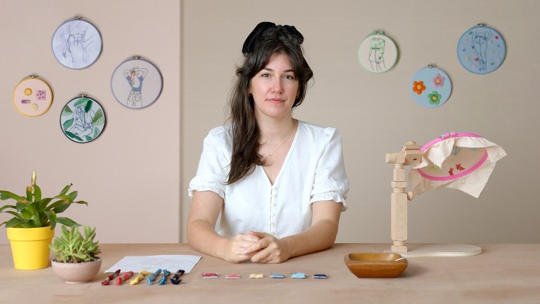 Bordado de imágenes de moda con needle felting